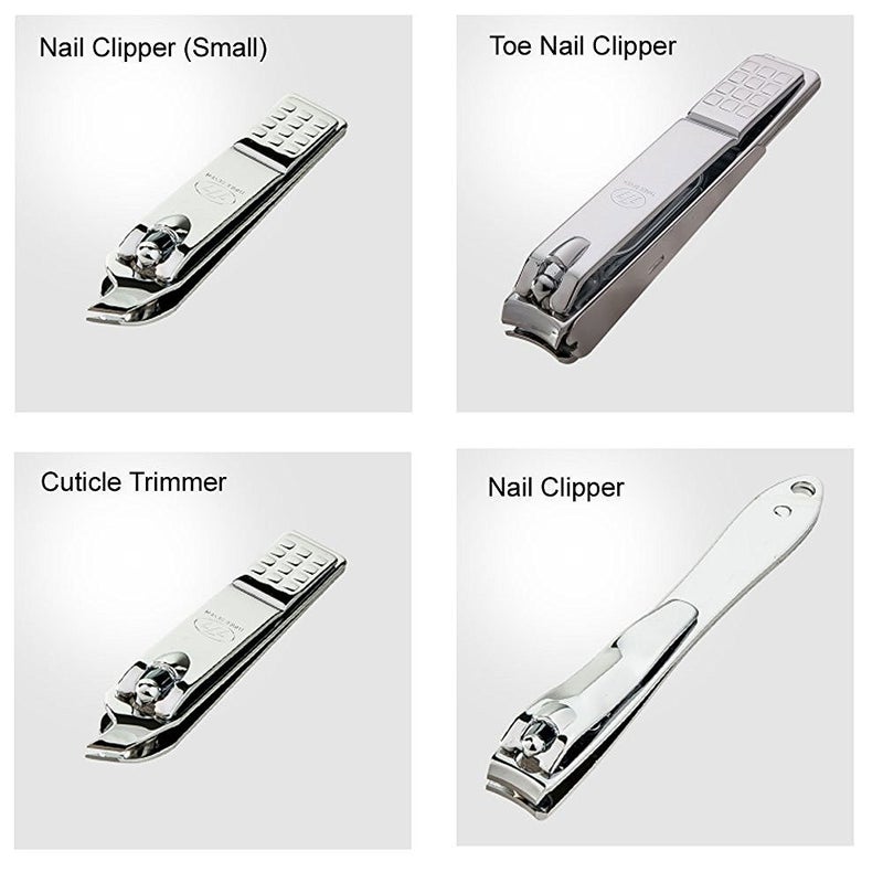Three Seven (777) World No.1 THREE SEVEN 777 Manicure Pedicure All-in-One Grooming Kit - Nail Clippers (11 PC, TS-16000VC) Hard Case International Version (Silver) - Image 5